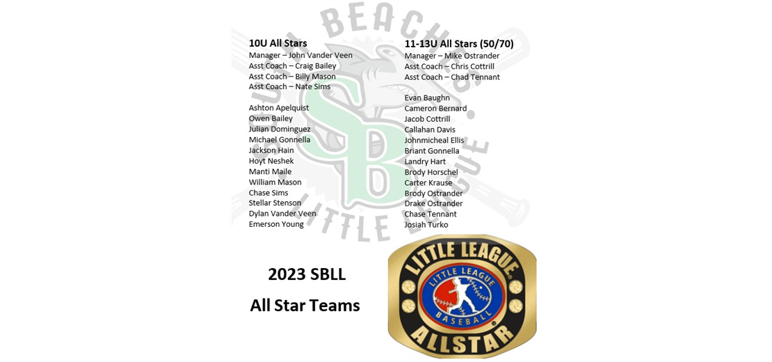 SBLL's 2023 All Star Teams